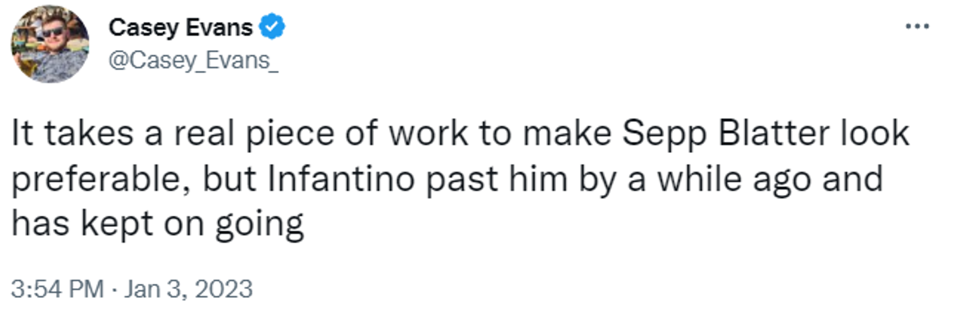 Screenshot of Twitter account of football writer Casey Evans. Screenshot of Twitter account of football writer Casey Evans. - Sputnik International, 1920, 04.01.2023