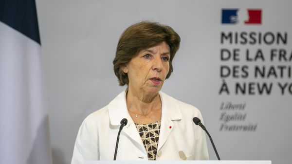 French Foreign Affairs Minister Catherine Colonna speaks to the media at the French Mission in New York City on Monday, September 19, 2022.  - Sputnik International
