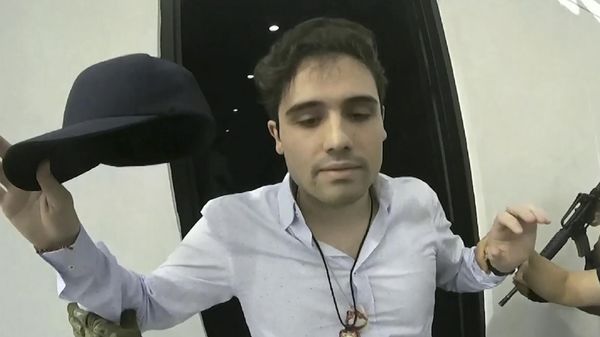 FILE - On October 17, 2019, a video fragment provided by the Mexican government shows Ovidio Guzmán López at the time of his arrest, in Culiacan, Mexico. Mexican security forces were forced to release the son of Sinaloa cartel leader Joaquin El Chapo Guzman that day after a shootout in the western city of Culiacan. - Sputnik International
