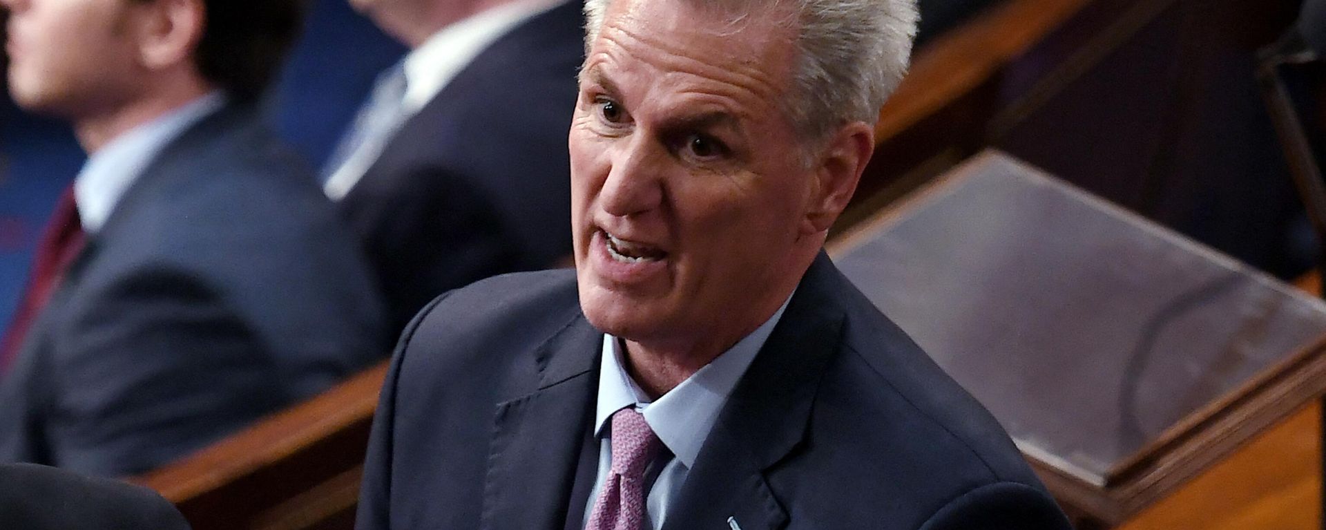 US Representative Kevin McCarthy (R-CA) reacts in the House Chamber at the US Capitol in Washington, DC, on January 6, 2023. US Representative Kevin McCarthy (R-CA) reacts in the House Chamber at the US Capitol in Washington, DC, on January 6, 2023. - Sputnik International, 1920, 07.01.2023