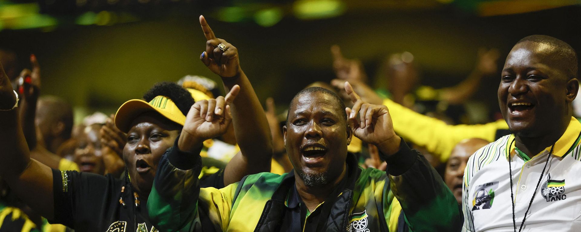 Delegates sing during the 55th National Conference of the African National Congress (ANC) at the National Recreation Center (NASREC) in Johannesburg on December 19, 2022 Delegates sing during the 55th National Conference of the African National Congress (ANC) at the National Recreation Center (NASREC) in Johannesburg on December 19, 2022 - Sputnik International, 1920, 07.01.2023