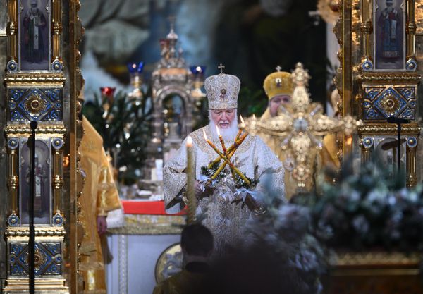 Patriarch of Moscow and all Rus' Kirill during a carol service in the Cathedral of Christ the Saviour in Moscow.  - Sputnik International