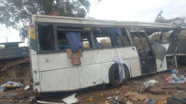 A general view of the scene of a bus accident in Kaffrine, central Senegal, on January 8 in which at least 40 people have died and scores were injured when two buses collided. - Sputnik International