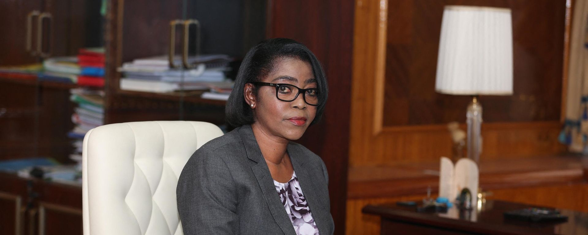 Gabon Prime Minister Rose Christiane Ossouka Raponda poses in her office in Libreville during an interview with AFP on March 26, 2021. Gabon Prime Minister Rose Christiane Ossouka Raponda poses in her office in Libreville during an interview with AFP on March 26, 2021. - Sputnik International, 1920, 10.01.2023