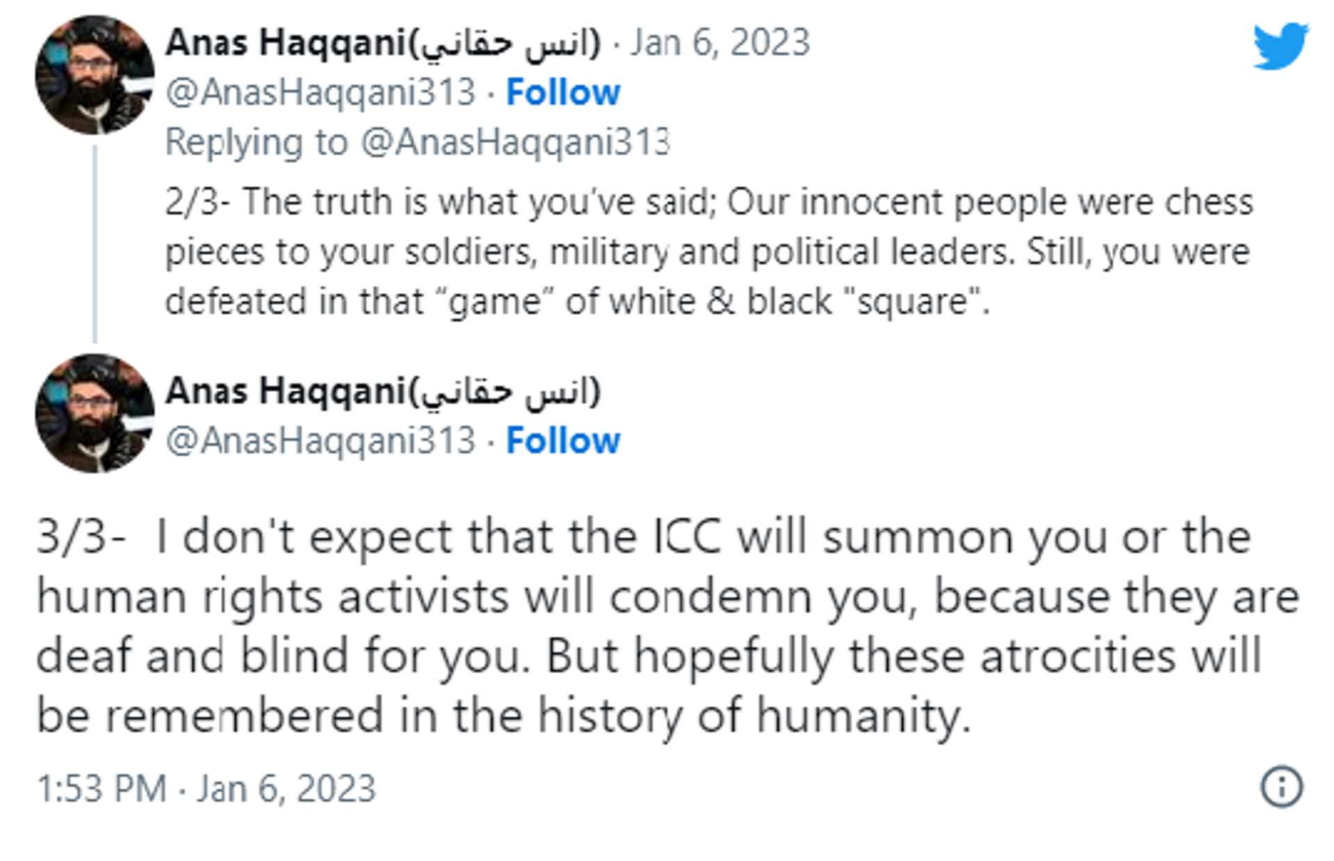 Twittr screenshot - Sputnik International, 1920, 11.01.2023