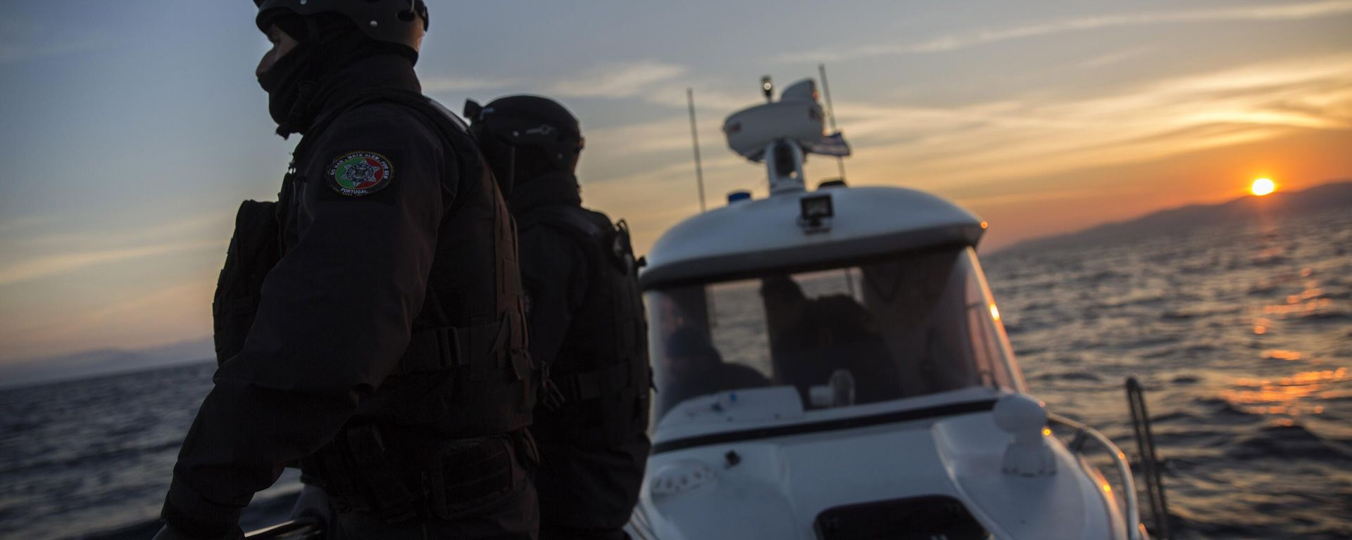 Members of the Frontex, European Border Protection Agency, from Portugal patrol near the northeastern Greek island of Lesbos, on Dec. 8, 2015. Members of the Frontex, European Border Protection Agency, from Portugal patrol near the northeastern Greek island of Lesbos, on Dec. 8, 2015. - Sputnik International, 1920, 12.12.2023