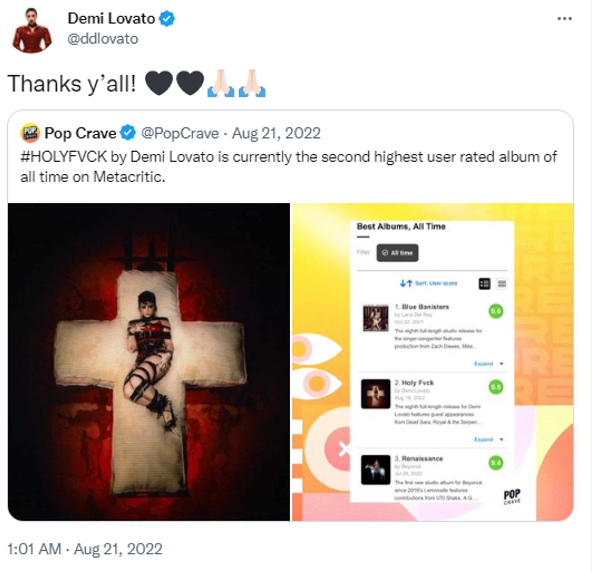Screenshot of Demi Lovato Twitter account. - Sputnik International, 1920, 13.01.2023