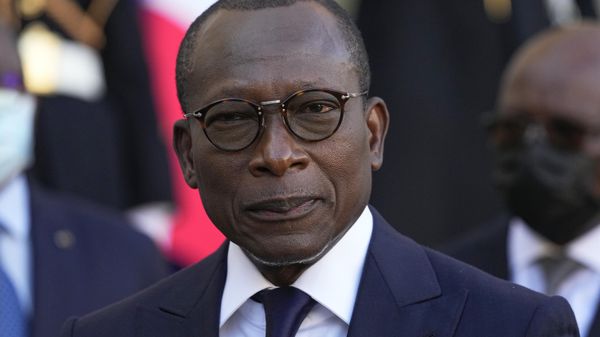 Benin President Patrice Talon listening to French President Emmanuel Macron after a sining ceremony at the Elysee Palace in Paris, Tuesday, Nov. 9, 2021.  - Sputnik International