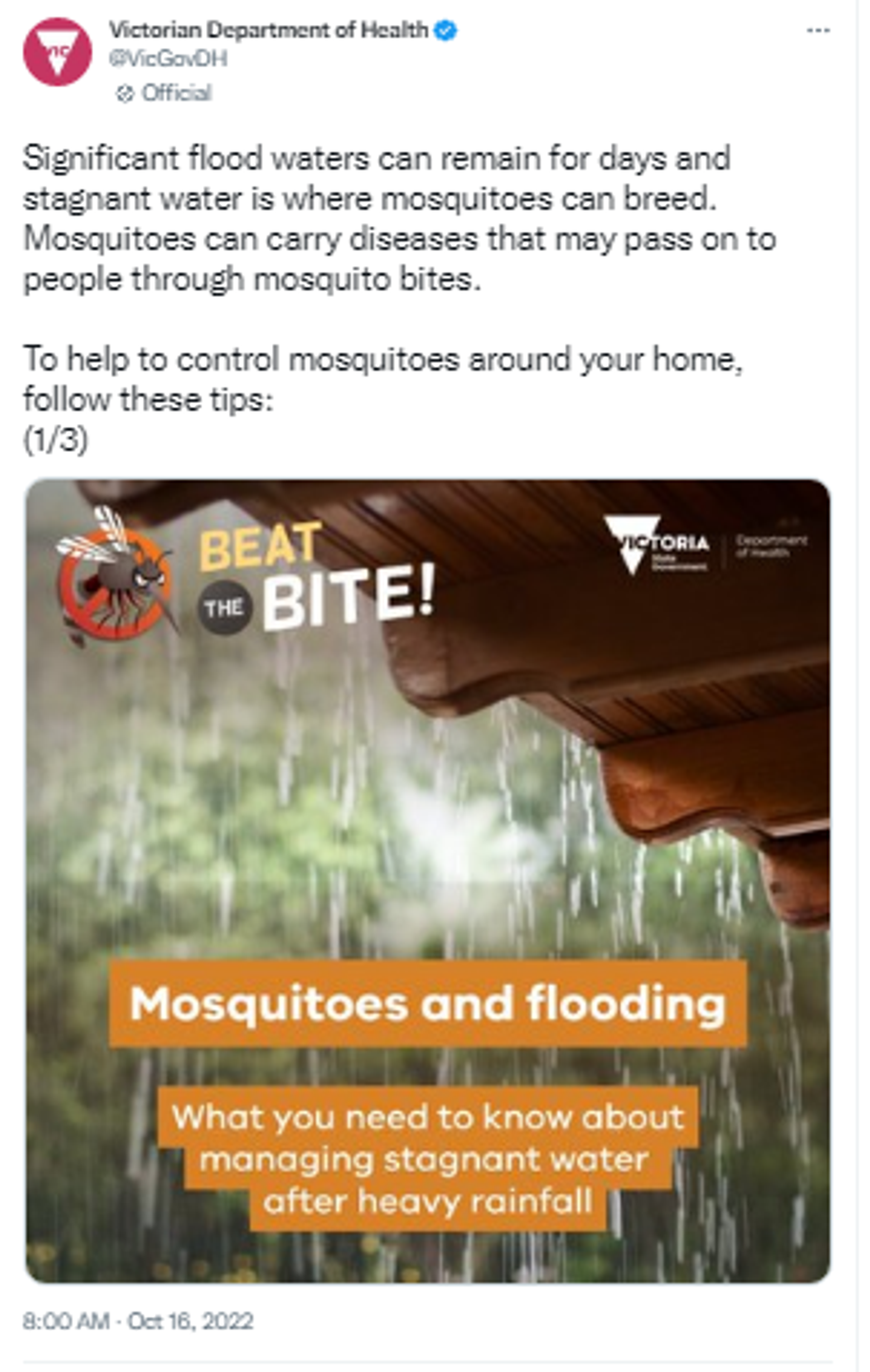 Screenshot of Twitter account of Victoria's Department of Health, Australia. - Sputnik International, 1920, 14.01.2023