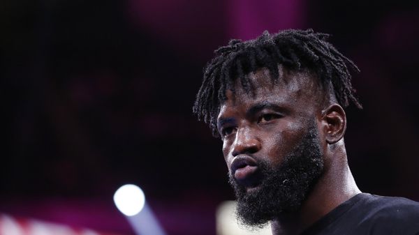 Efe Ajagba, of Nigeria, stands in the ring before fighting Frank Sanchez, of Cuba, in a heavyweight title boxing match Saturday, Oct. 9, 2021, in Las Vegas - Sputnik International