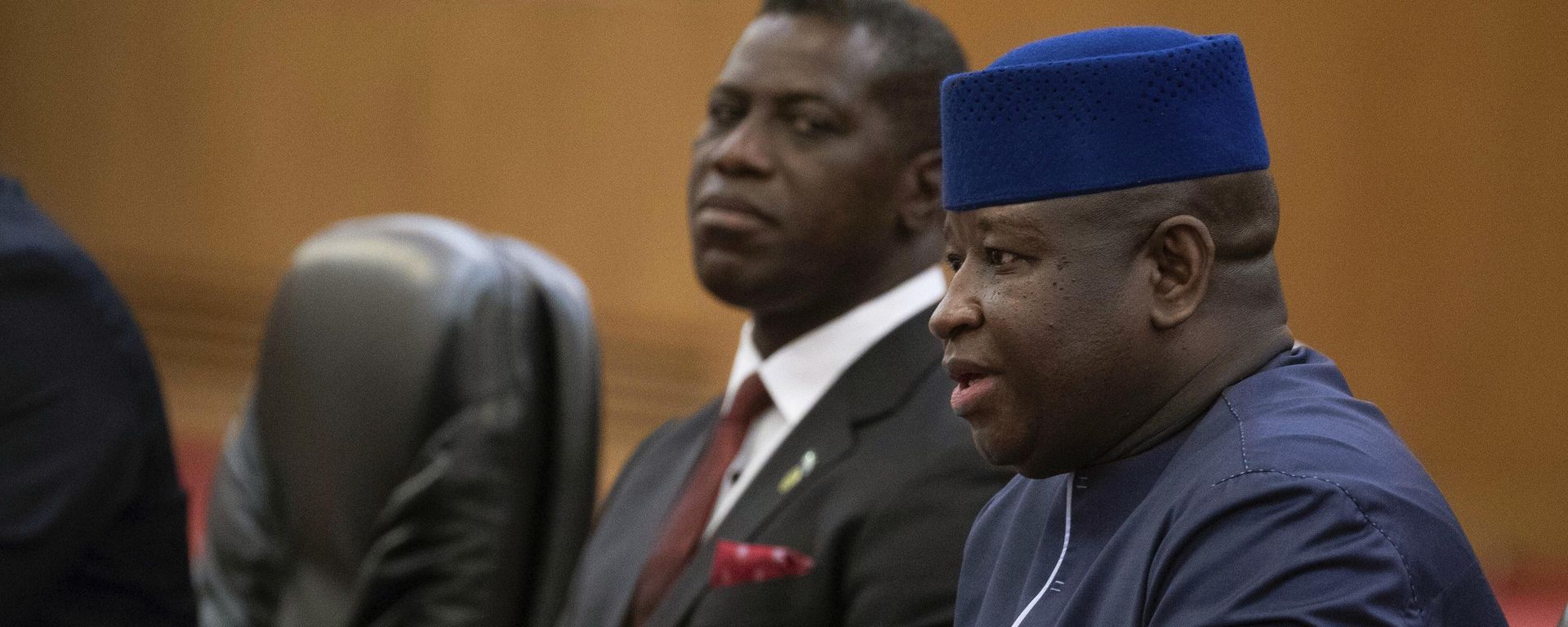Sierra Leone President Julius Maada Bio talks to China's President Xi Jinping during their meeting, at the Great Hall of the People in Beijing, China Thursday, Aug. 30, 2018. - Sputnik International, 1920, 20.01.2023