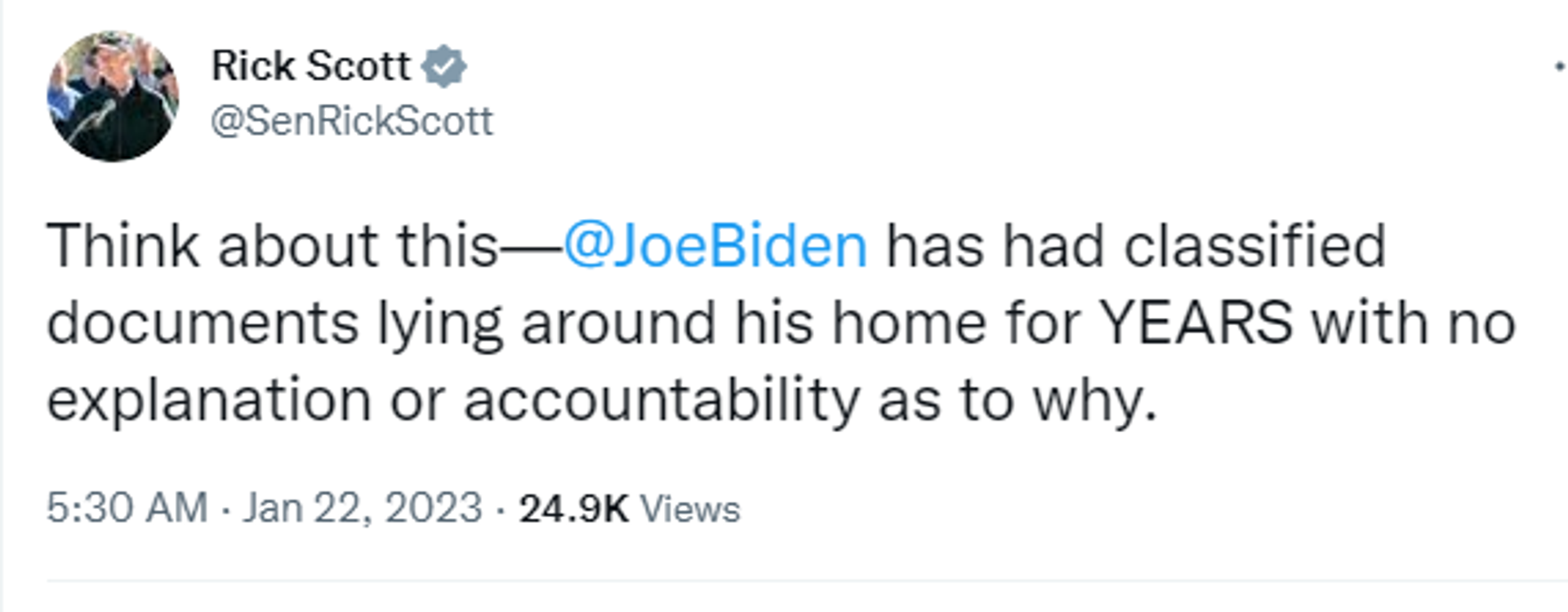 Screenshot of Twitter account of Sen, Rick Scott, R-Fla. - Sputnik International, 1920, 22.01.2023