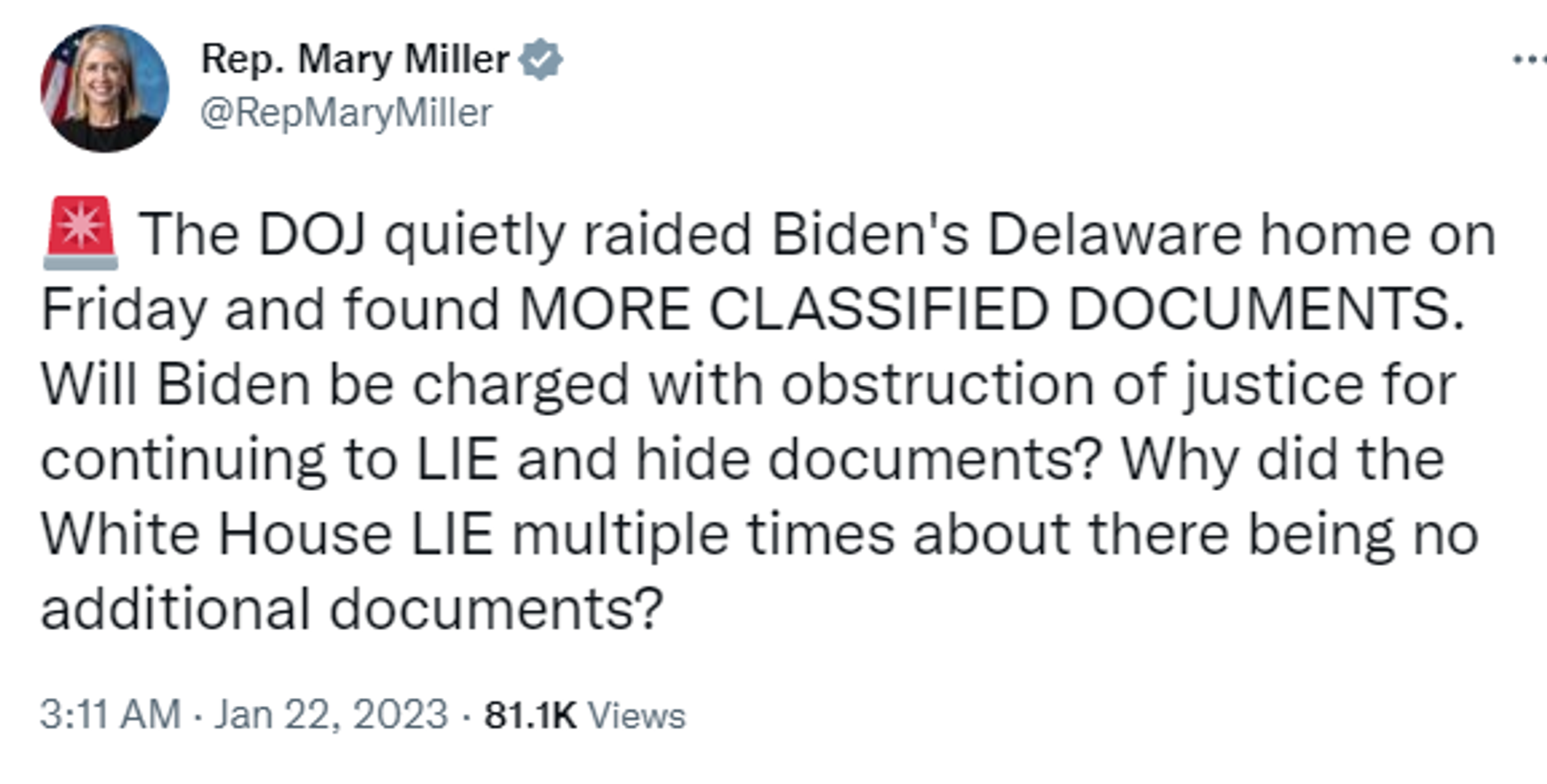 Screenshot of Twitter account of Rep. Mary Miller, R-Ill. - Sputnik International, 1920, 22.01.2023
