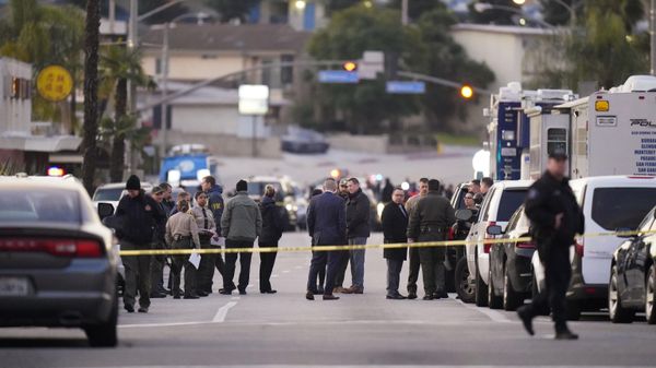 Law enforcement personnel gather outside a ballroom dance club in Monterey Park, Calif., Sunday, Jan. 22, 2023 - Sputnik International