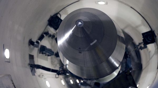 An inert Minuteman III missile is seen in a training launch tube at Minot Air Force Base, N.D., June 25, 2014.  - Sputnik International