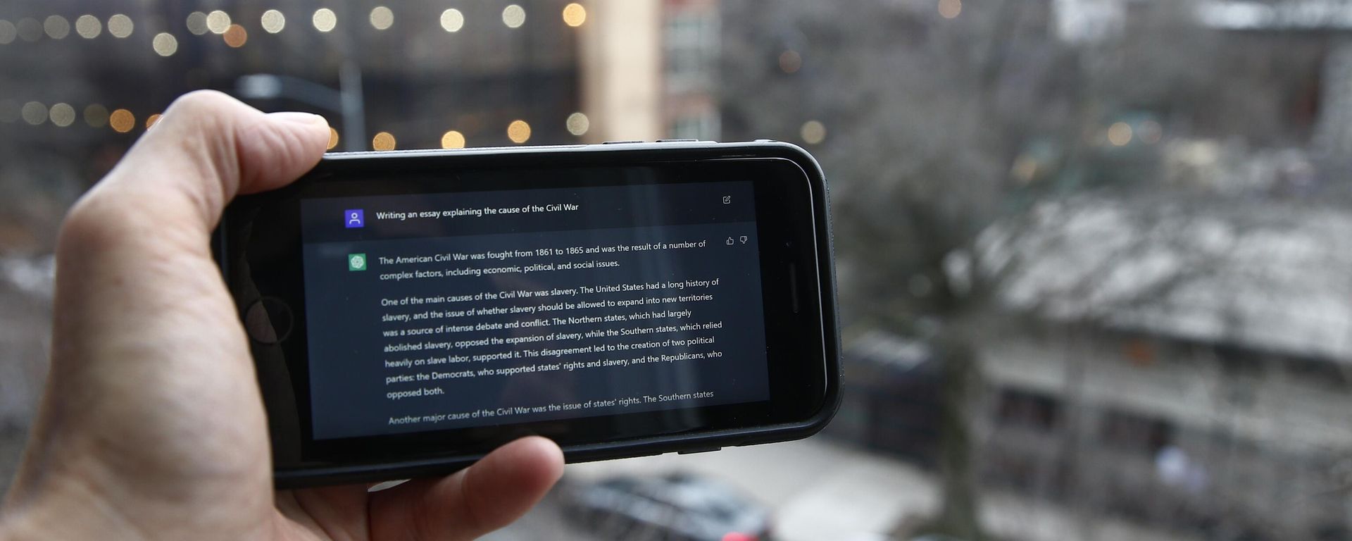A ChatGPT prompt is shown on a device near a public school in Brooklyn, New York, Thursday, Jan. 5, 2023.  - Sputnik International, 1920, 23.01.2023