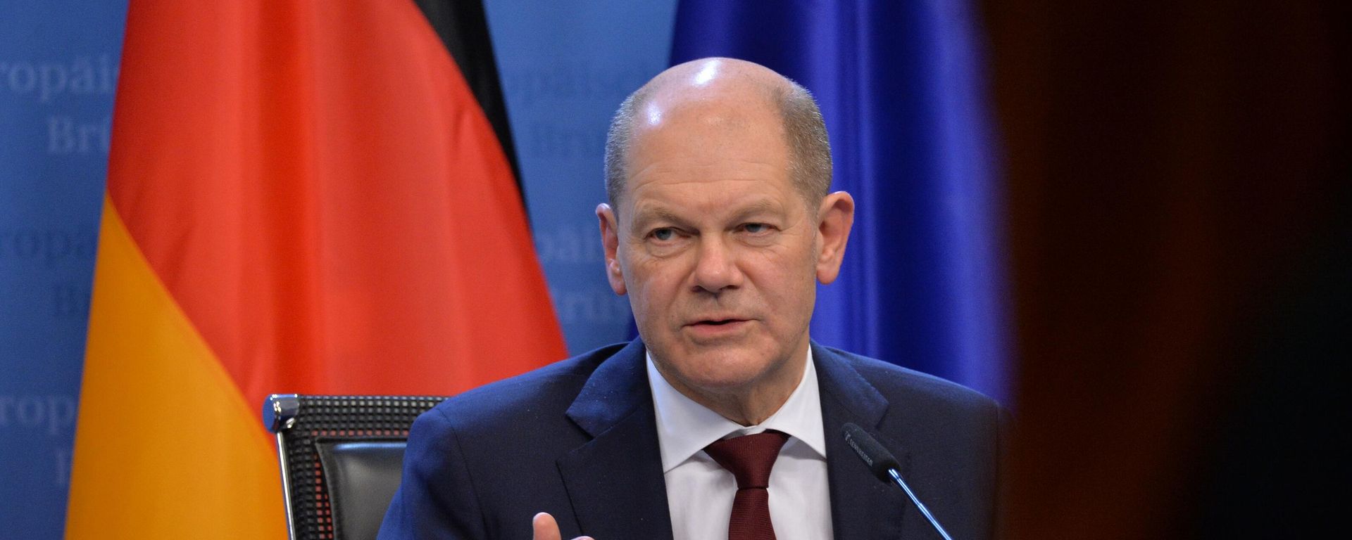 German Chancellor Olaf Scholz speaks during a news conference German Chancellor Olaf Scholz speaks during a news conference - Sputnik International, 1920, 24.09.2023
