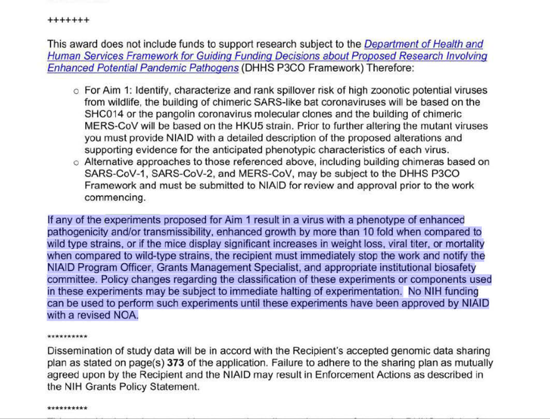 Excerpt from a Notice of Award cooperative project agreement on US zoonotic virus emergence research in Southeast Asia unearthed by the Russian military. Excerpt from a Notice of Award cooperative project agreement on US zoonotic virus emergence research in Southeast Asia unearthed by the Russian military. - Sputnik International, 1920, 30.01.2023