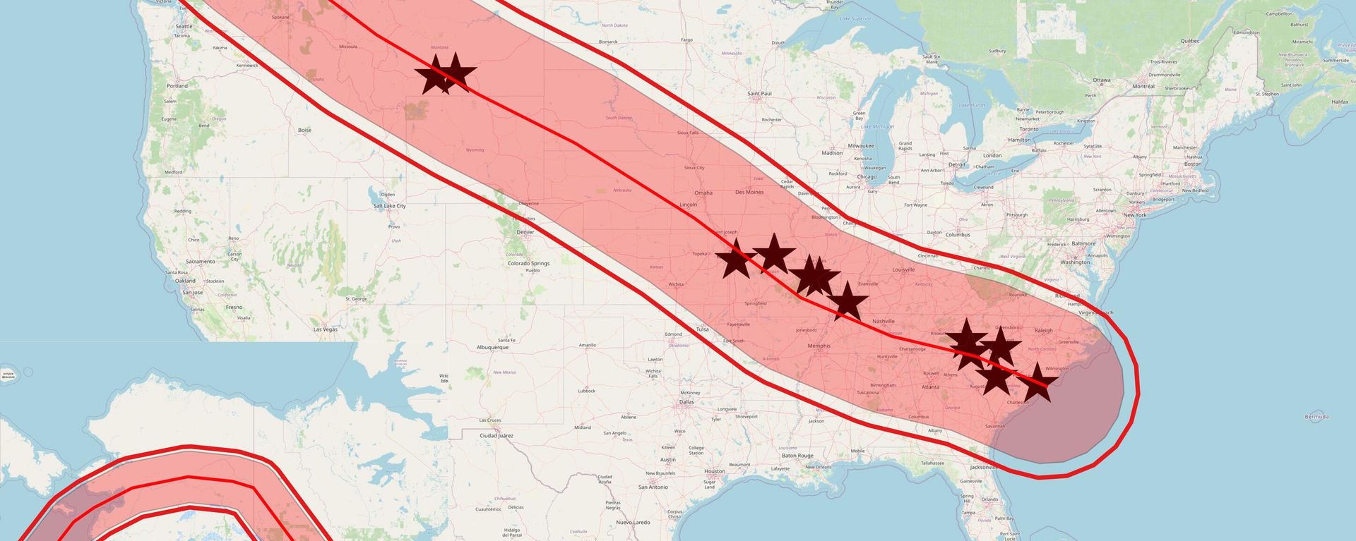 Chinese 'spy balloon' flight path map. - Sputnik International, 1920, 05.02.2023