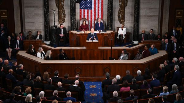 US President Joe Biden delivers the State of the Union address in the House Chamber of the US Capitol in Washington, DC, on February 7, 2023 - Sputnik International