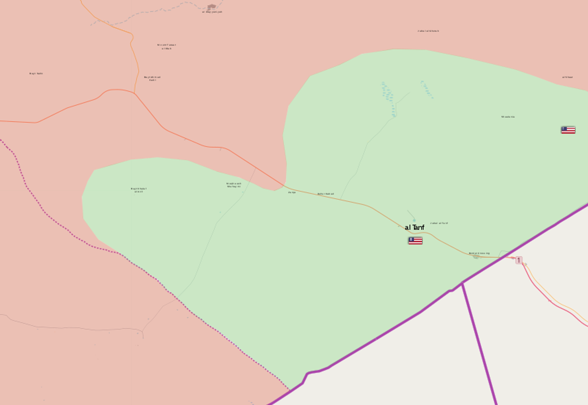 al-Tanf and the surrounding 55 km security zone in Syria along the border with Iraq and Jordan. - Sputnik International, 1920, 14.02.2023