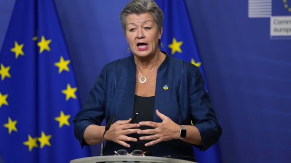 European Commissioner for Home Affairs Ylva Johansson addresses a media conference after a meeting with European Union Returns Coordinator, Jan. 24, 2023. - Sputnik International