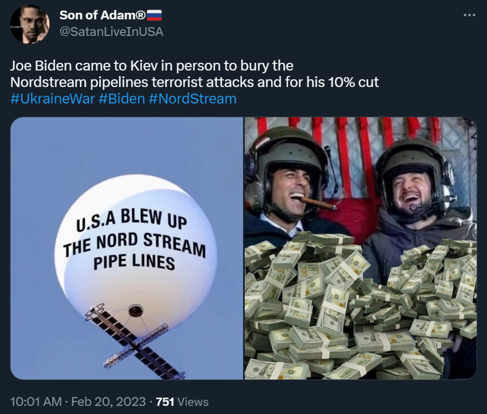 A Twitter meme criticising US President Joe Biden's surprise visit to Kiev - Sputnik International, 1920, 20.02.2023