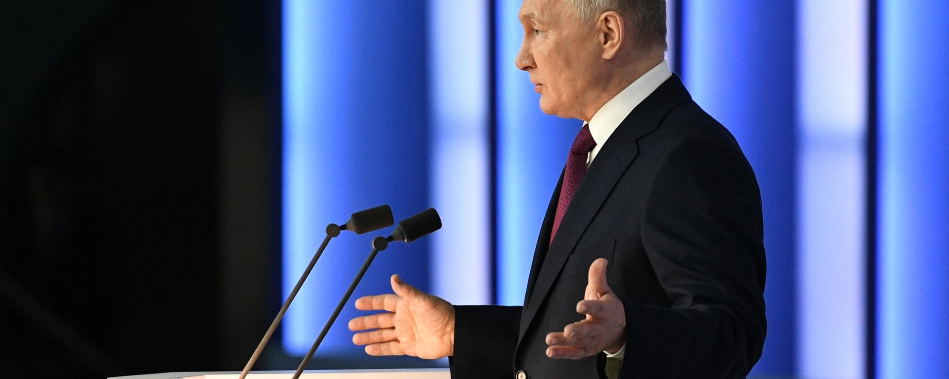 Russian President Vladimir Putin speaks to the Federal Assembly. Tuesday, February 21, 2023. - Sputnik International, 1920, 23.02.2023