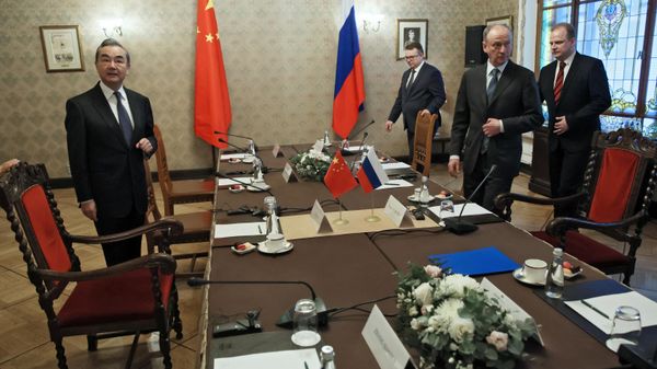 Russian Security Council Secretary Nikolai Patrushev meets with State Counselor Wang Yi of China in Moscow. Tuesday, February 21, 2023. Russian Security Council Secretary Nikolai Patrushev meets with State Counselor Wang Yi of China in Moscow. Tuesday, February 21, 2023. - Sputnik International