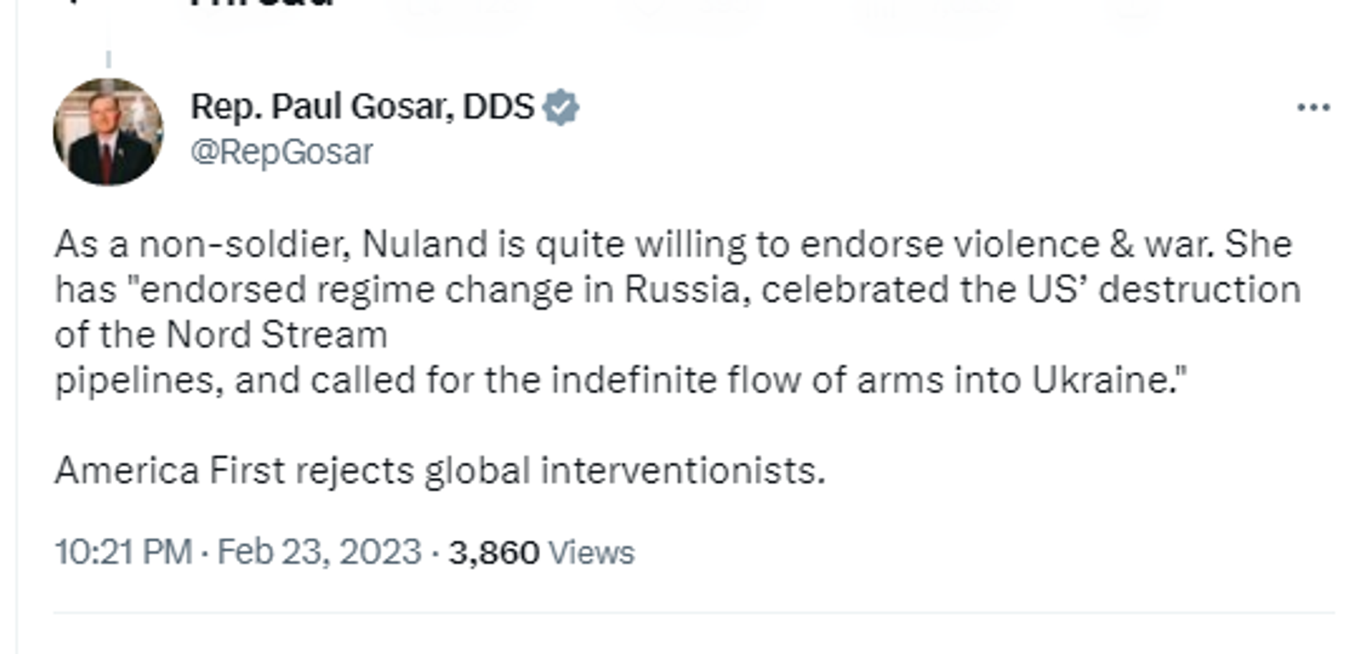 Screenshot of Twitter account of Paul Gosar (R-Ariz.). - Sputnik International, 1920, 24.02.2023