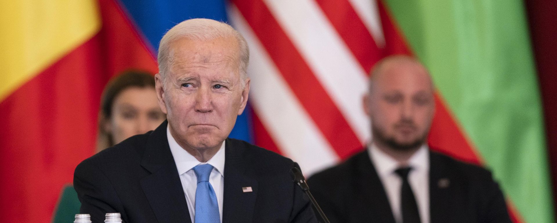 Президент США Джо Байден на встрече лидеров стран Бухарестской девятки в Варшаве, 22 февраля 2023 года - Sputnik International, 1920, 25.04.2023