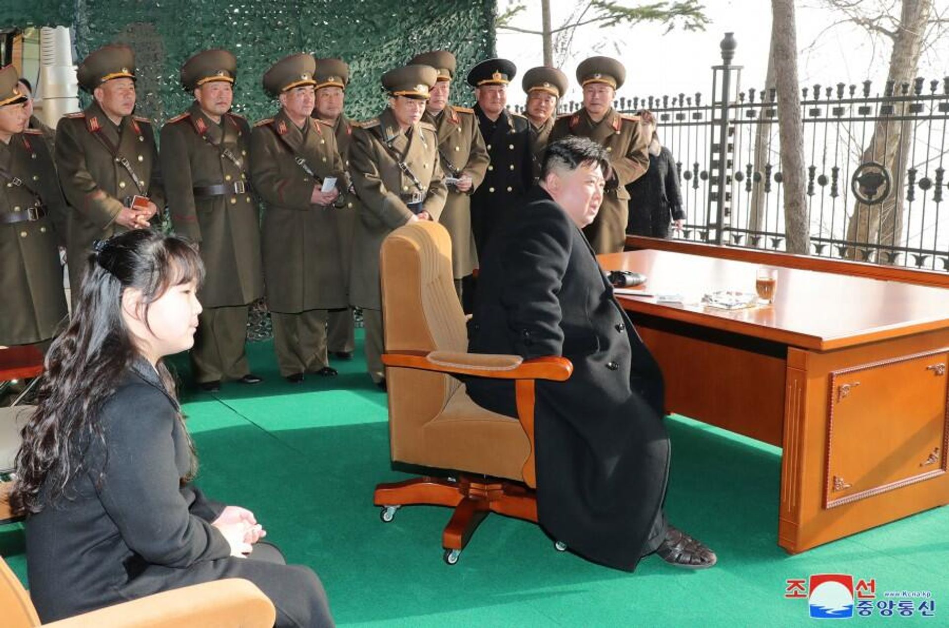 DPRK leader Kim Jong Un, KPA brass, and Kim's daughter watch a rocket artillery drill in Nampo on March 9, 2023. DPRK leader Kim Jong Un, KPA brass, and Kim's daughter watch a rocket artillery drill in Nampo on March 9, 2023. - Sputnik International, 1920, 10.03.2023