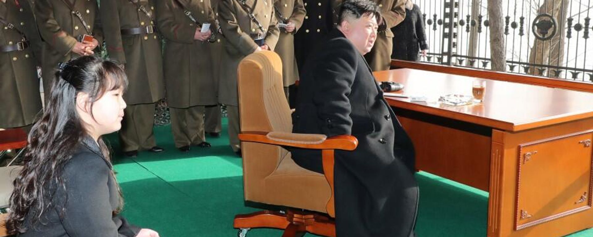 DPRK leader Kim Jong Un, KPA brass, and Kim's daughter watch a rocket artillery drill in Nampo on March 9, 2023. - Sputnik International, 1920, 19.04.2023