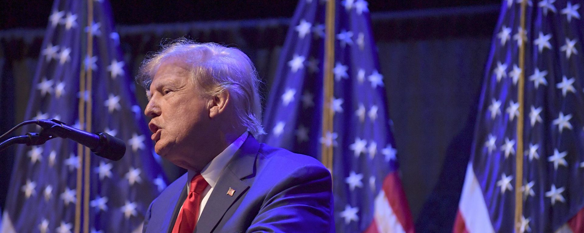 Former President Donald Trump speaks at a campaign event Monday, March 13, 2023, in Davenport, Iowa. (AP Photo/Ron Johnson) - Sputnik International, 1920, 14.06.2023