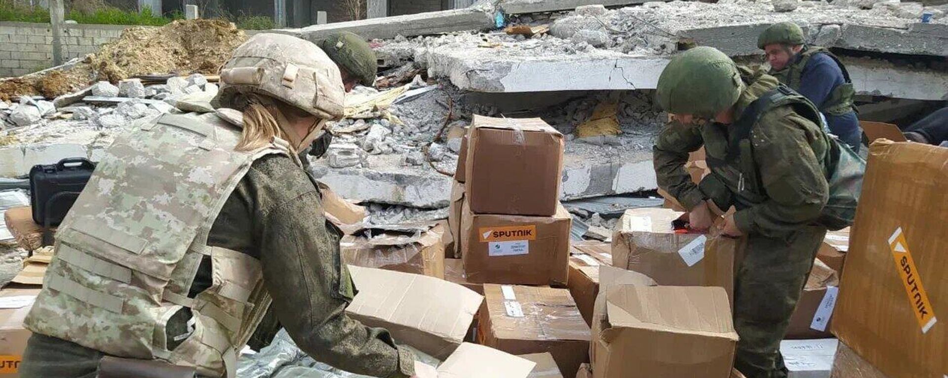 Sputnik Distributes Humanitarian Aid in Quake-Hit Areas of Syria Sputnik Distributes Humanitarian Aid in Quake-Hit Areas of Syria - Sputnik International, 1920, 16.03.2023