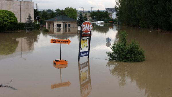 A picture taken on June 13, 2022 shows the flooded area of Akyurt district in Ankara following heavy rain.  - Sputnik International