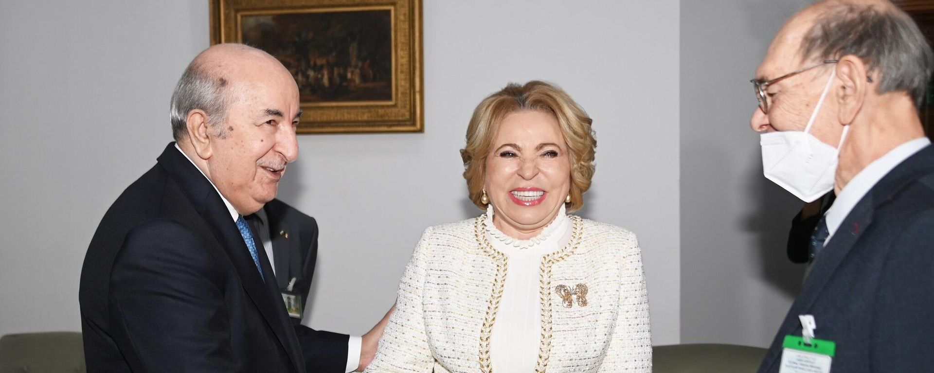 Algerian President Abdelmadjid Tebboune receives Russian Federation Council Speaker Valentina Matvienko on Thursday, March 16, in Algeria's capital city of Algiers. - Sputnik International, 1920, 16.03.2023
