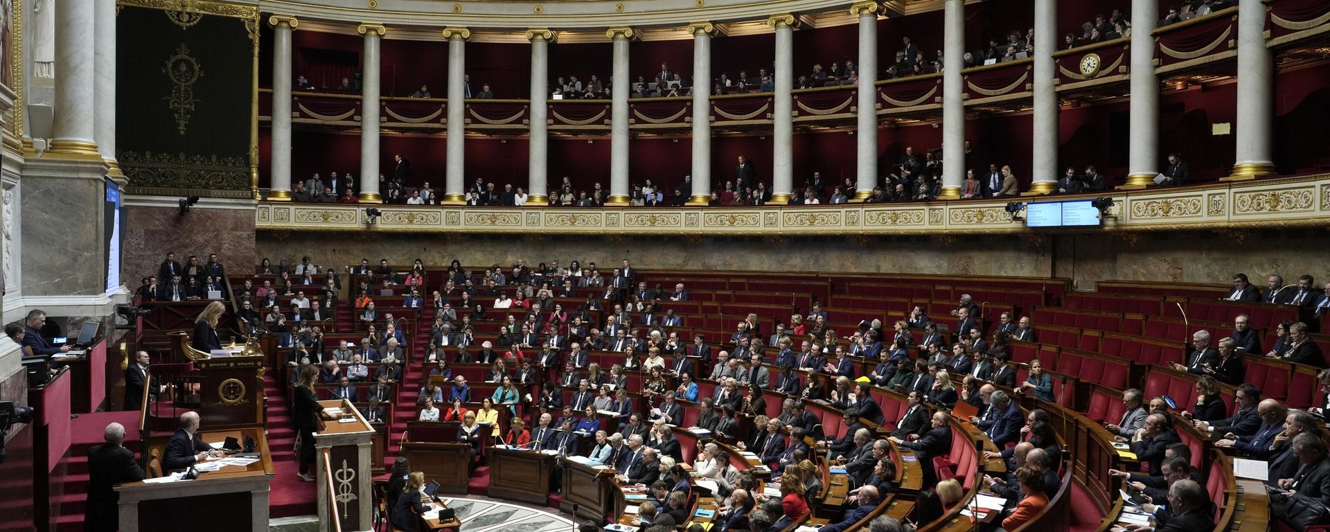 French lawmakers gather at the National Assembly in Paris, Monday, March 20, 2023. - Sputnik International, 1920, 03.05.2023