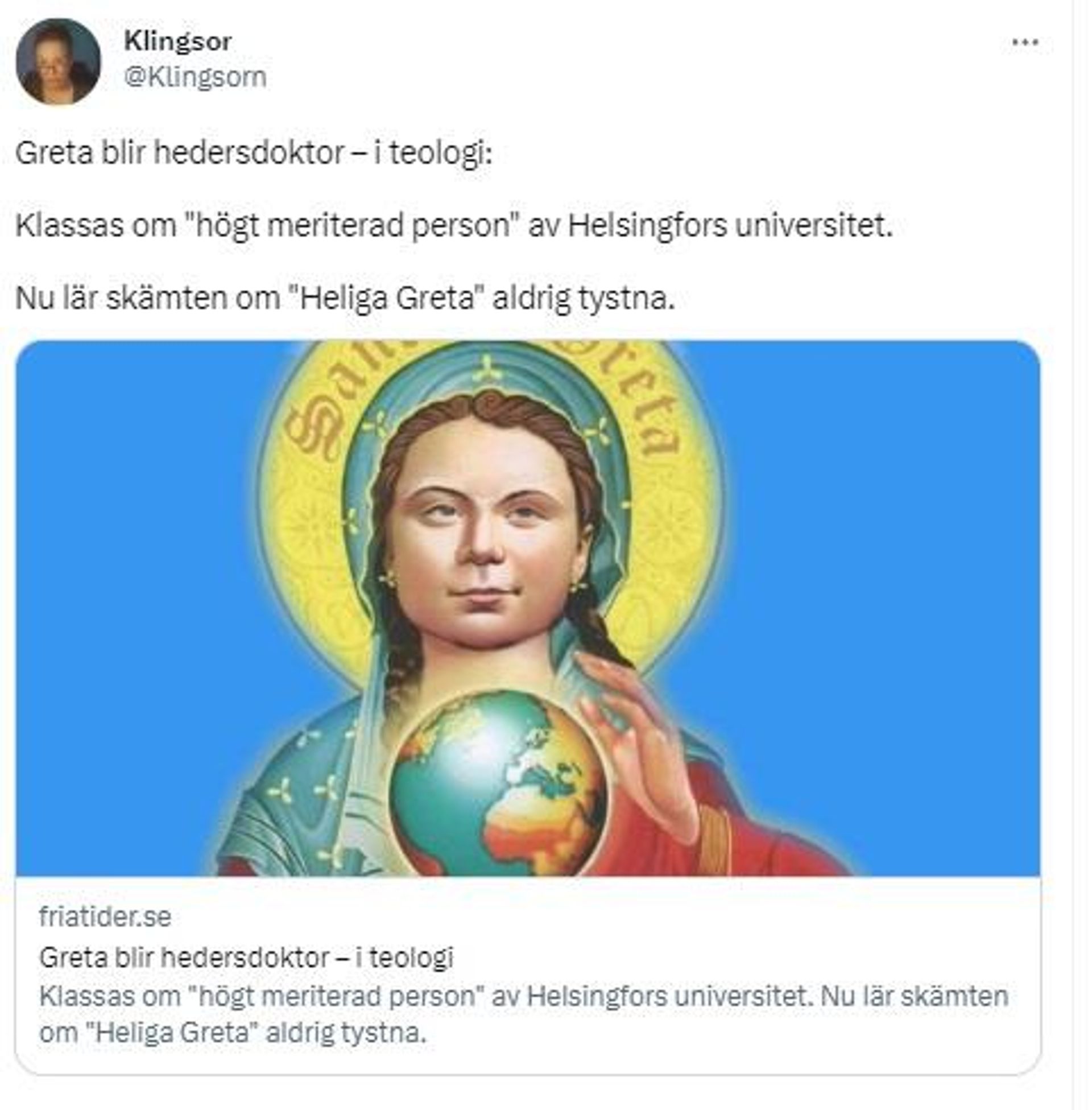 Screengrab of a tweet commenting on Greta Thunberg's recent award Screengrab of a tweet commenting on Greta Thunberg's recent award - Sputnik International, 1920, 23.03.2023