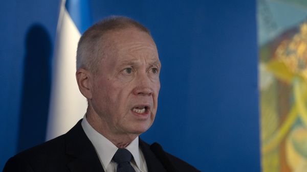 Israeli Minister of Defence Yoav Gallant speaks during a joint statement with his U.S. counterpart, Secretary of Defense Lloyd Austin following their meeting at Ben Gurion International Airport in Thursday, March 9, 2023.  - Sputnik International