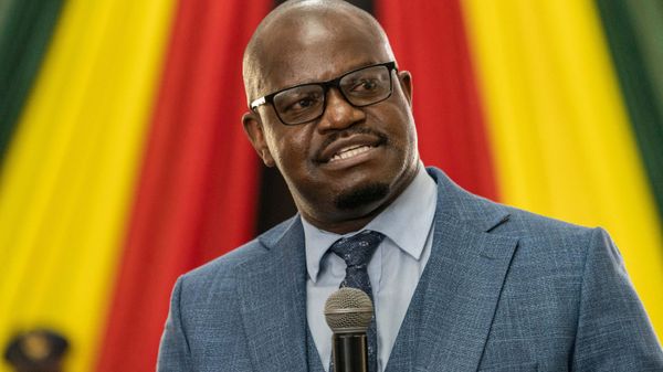 Zimbabwe's Permanent Secretary for Ministry of Information and Publicity, Nick Mangwana attends a meeting with civil society organisations on August 22, 2020 at the State House in Bulawayo, Zimbabwe. - Civil society groups met the president among other stakeholders for talks on the exhumation and reburial of Gukurahundi massacre victims - Sputnik International