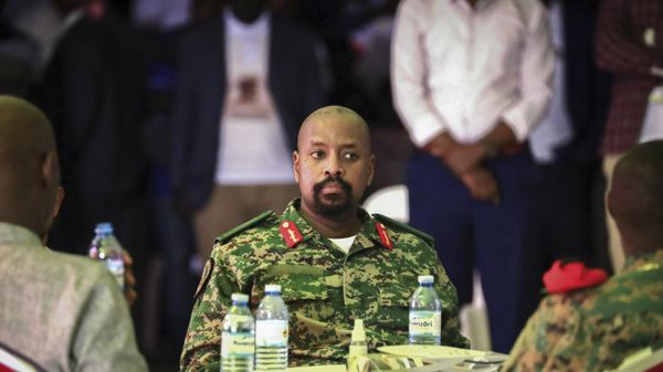 Then Lt. Gen. Muhoozi Kainerugaba, son of Uganda's President Yoweri Museveni, attends a thanksgiving ceremony in Entebbe, Uganda on May 7, 2022 - Sputnik International