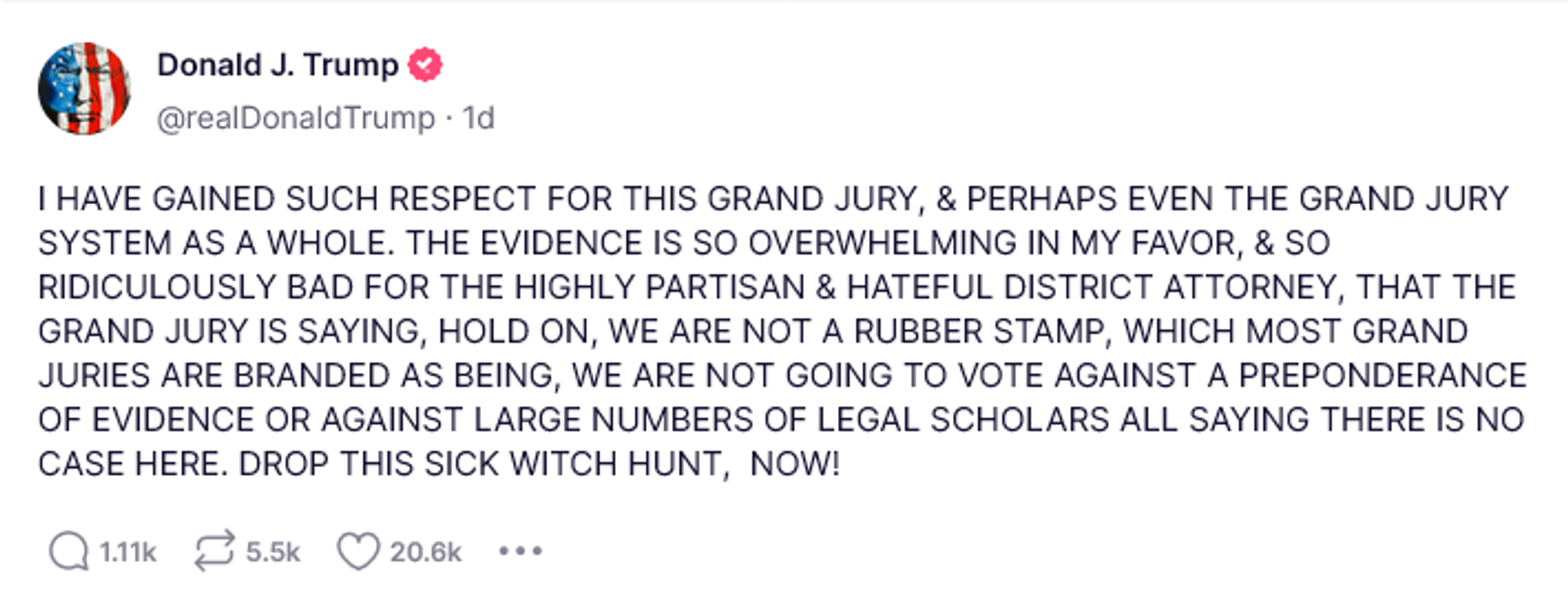 Donald Trump Post Praises Grand Jury Donald Trump Post Praises Grand Jury - Sputnik International, 1920, 30.03.2023