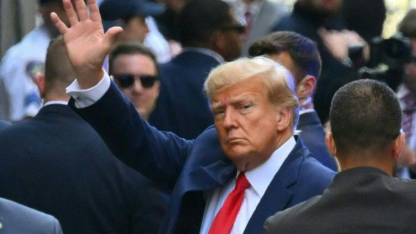 Former US president Donald Trump arrives ahead of his arraignment at the Manhattan Criminal Court in New York on April 4, 2023.  - Sputnik International