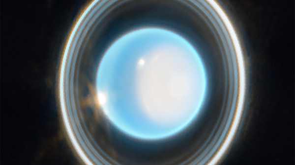 This zoomed-in image of Uranus, captured by Webb’s Near-Infrared Camera (NIRCam) Feb. 6, 2023, reveals stunning views of the planet’s rings. - Sputnik International