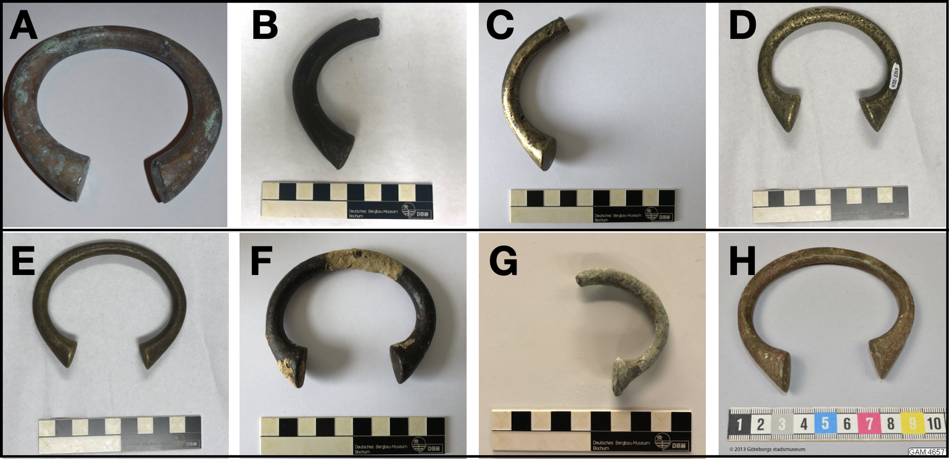 Examples of sampled manillas from the seven sites. - Sputnik International, 1920, 09.04.2023