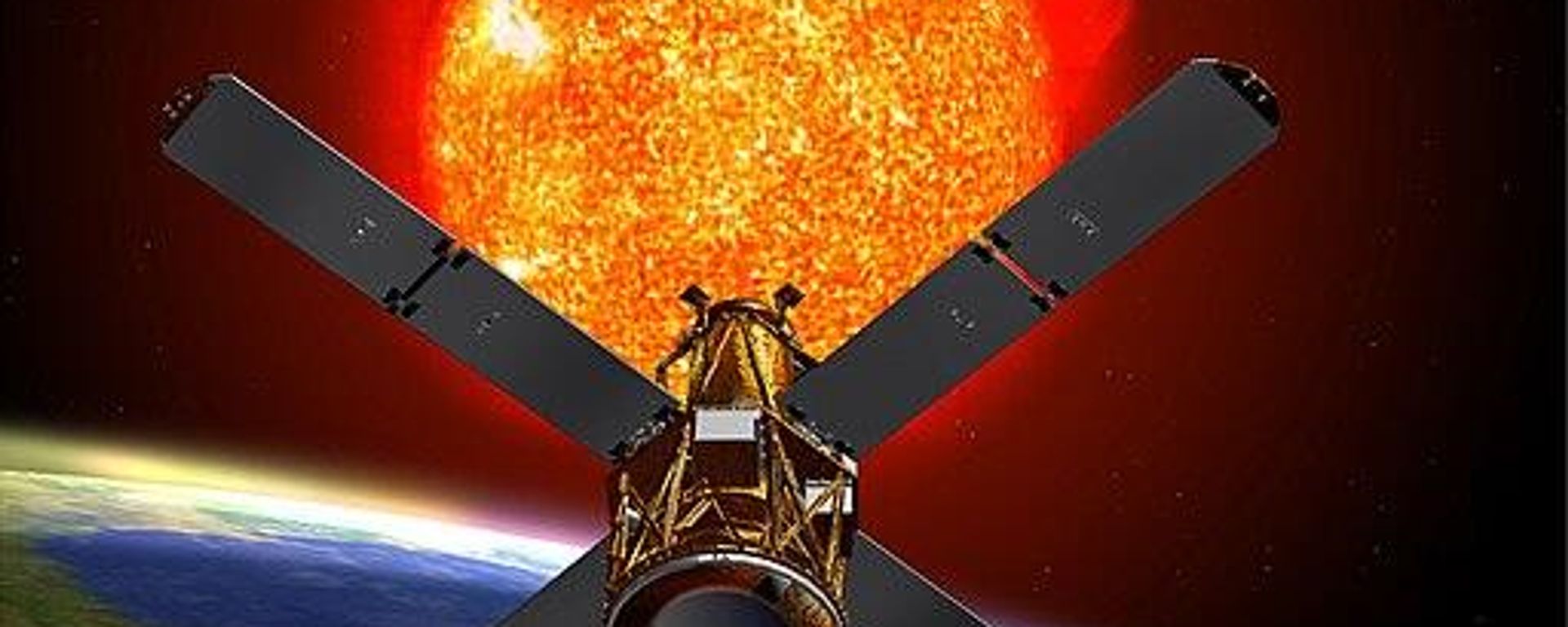 An artists depiction of the RHESSI spacecraft observing the sun. - Sputnik International, 1920, 19.04.2023