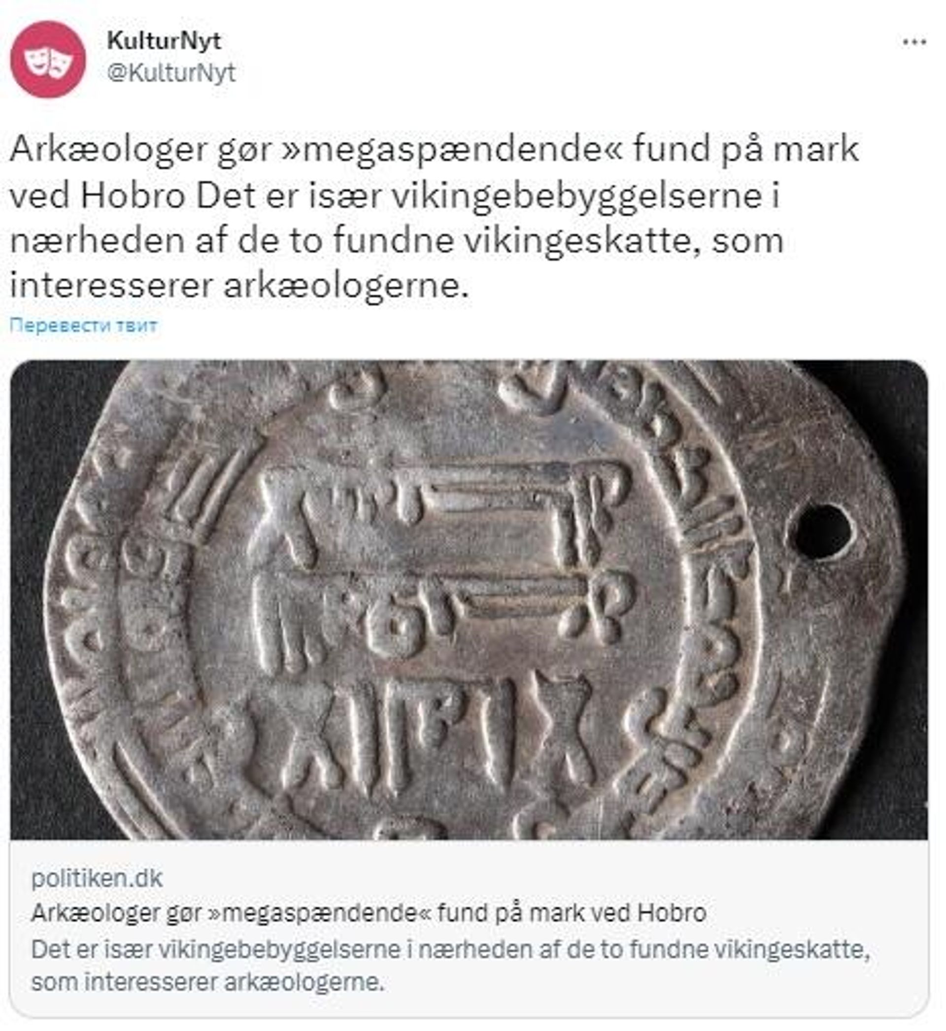 Screenshot of a tweet documenting the Hobro find - Sputnik International, 1920, 20.04.2023