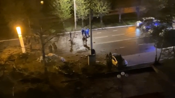 Image captures the aftermath of an incident in which an emergency descent of aviation munition from a Su-34 caused damages to homes in Russia's Belgorod region. No casualties were reported but two women were said to have sustained injuries.  - Sputnik International
