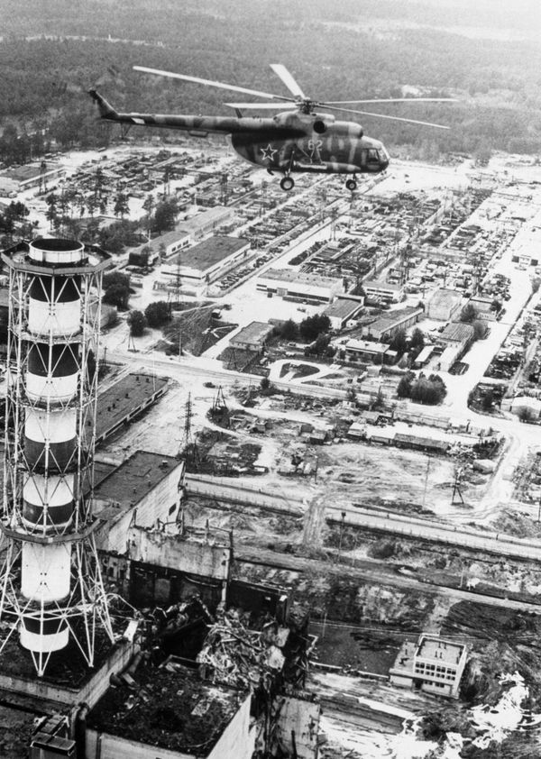 The accident occurred during a safety test of the reactor, which resulted in a steam explosion, followed by a fire that released a significant amount of radioactive material into the atmosphere.Above: A helicopter takes radiological measurements over the Chernobyl NPP building after accident. - Sputnik International